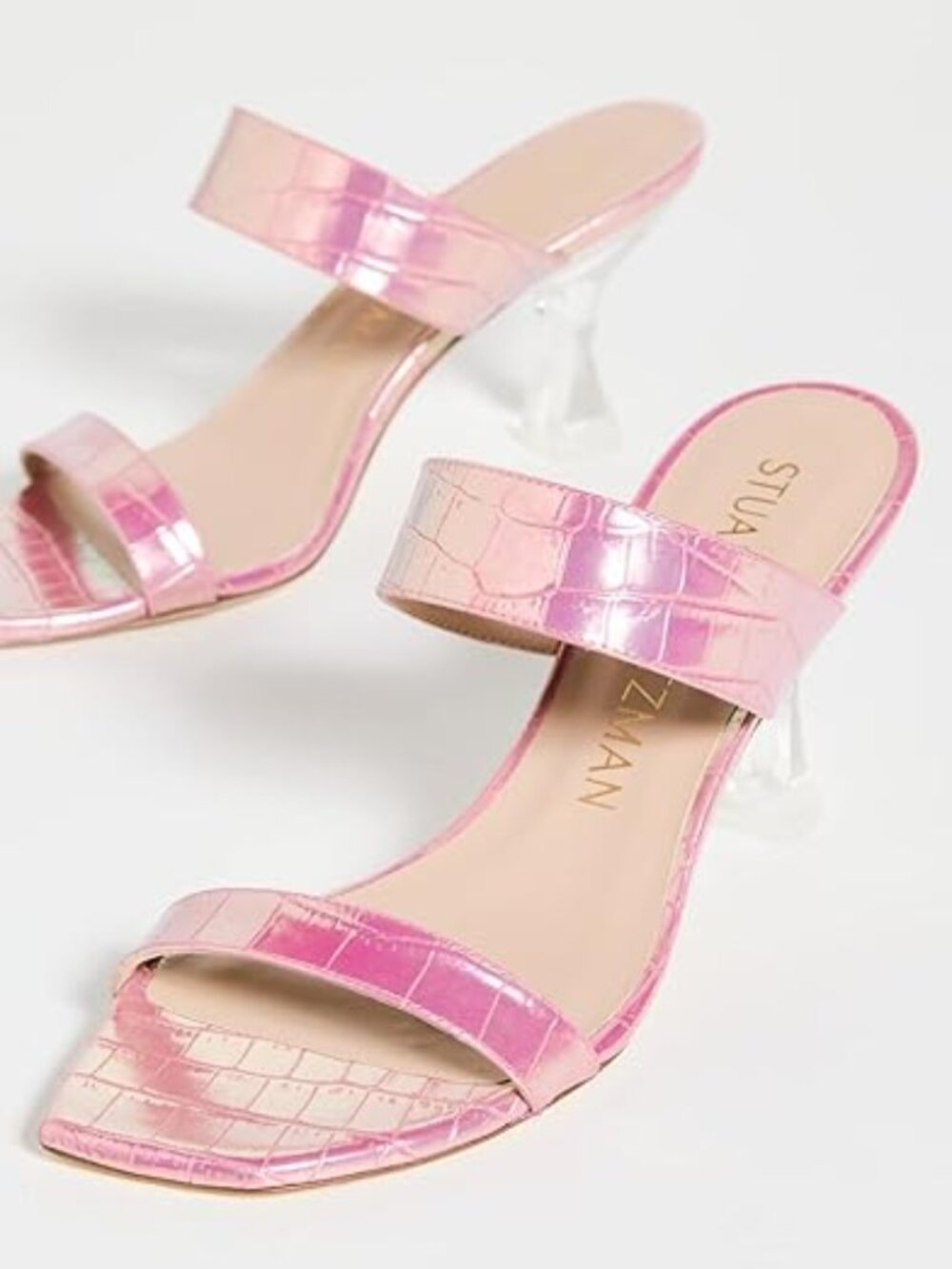 Stuart Weitzman Kristal Sandals Cotton Candy Ice Pink, US 10 B